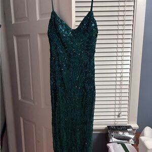 Lulu's Teal Sequin Gown